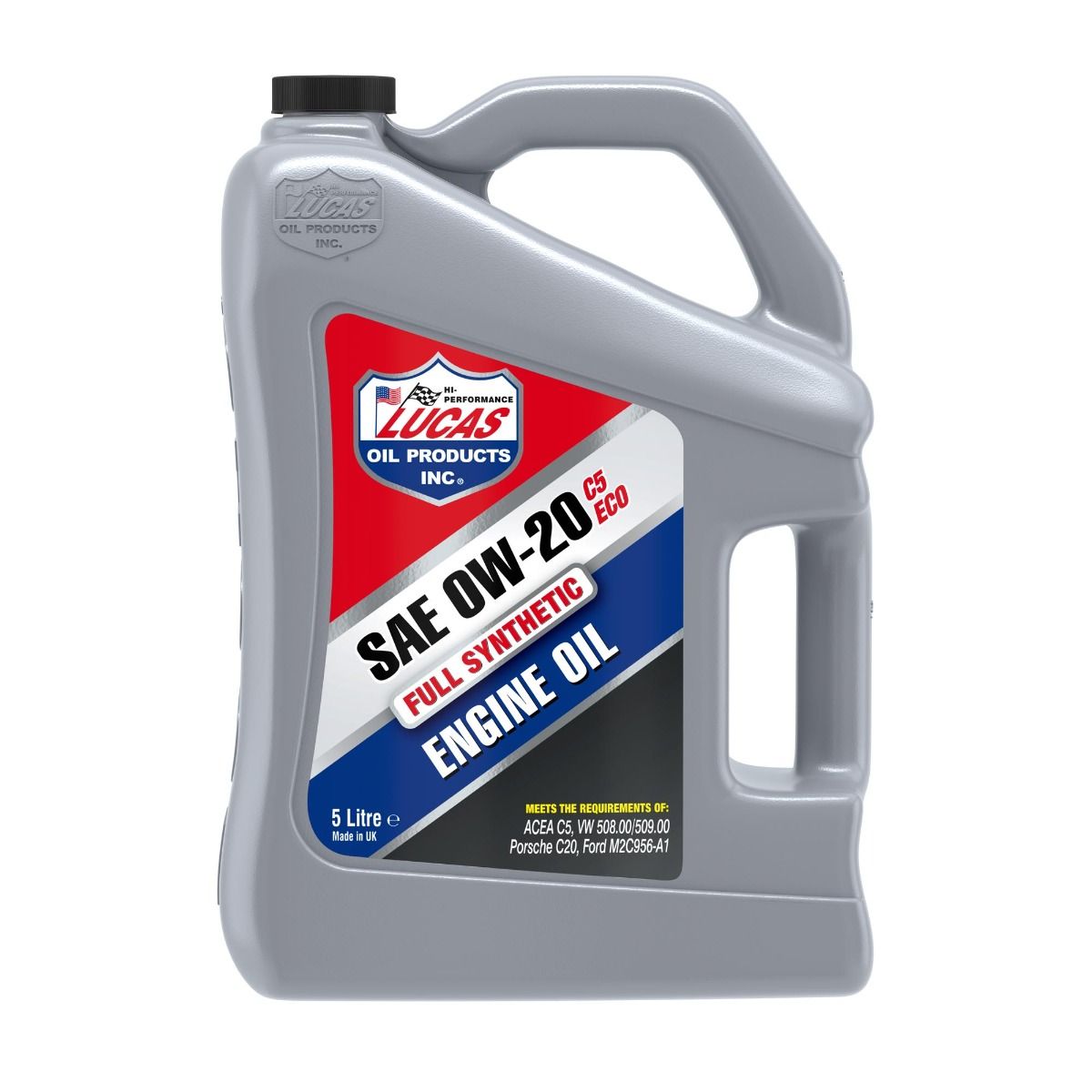 Lucas Oil Synthetic 0W20 C5 ECO Engine Oil 5 Litres (ACEA: C5, VW: 508 00 / VW 509 00, Porsche: C20, Ford: M2C956-A1)