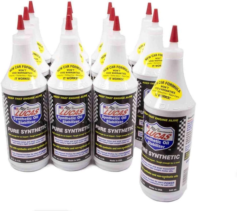 Lucas Oil 10130-Synthetic Oil Stabilizer - 1 Quart (Pack of 12)